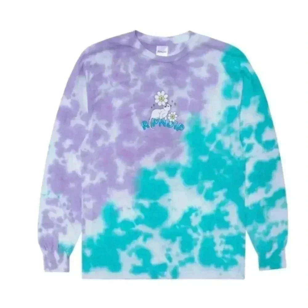 RIP N DIP “Magical Place” Tie‑Dye Long Sleeve Tee Women M Multi EUC